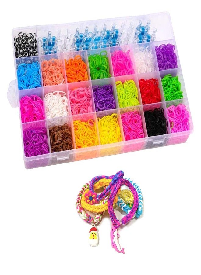 QWICK CLICK Fruit Shape Diy Loom Band Kit With Colorful Rubber Bands Rainbow Color Rubber Loom Bands Refills Kit Set Storage Box For Kids Party Diy Crafting Bracelets Toys Gifts, Multicolor (Loom Band Kit Big) - Image 2